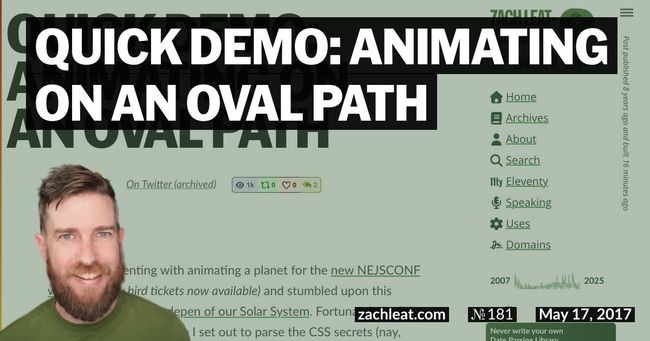 Quick Demo: Animating on an Oval Path