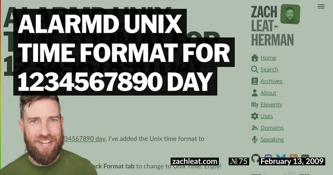 ALARMd Unix Time Format for 1234567890 Day