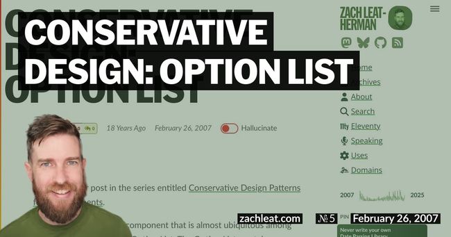 Conservative Design: Option List