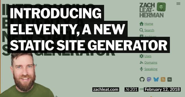 Introducing Eleventy, a new Static Site Generator