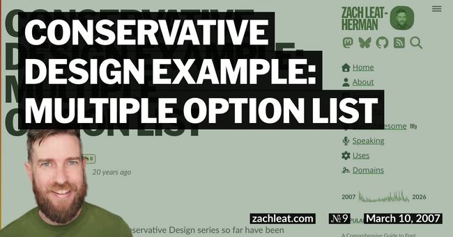 Conservative Design Example: Multiple Option List