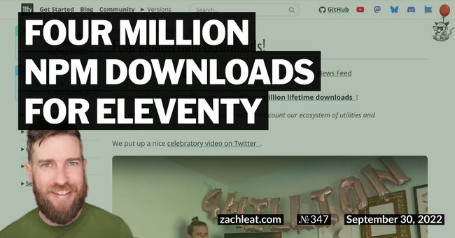 Four Million npm Downloads for Eleventy