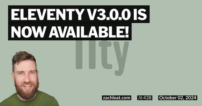 Eleventy v3.0.0 is now available!