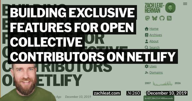Building Exclusive Features For Open Collective Contributors on Netlify