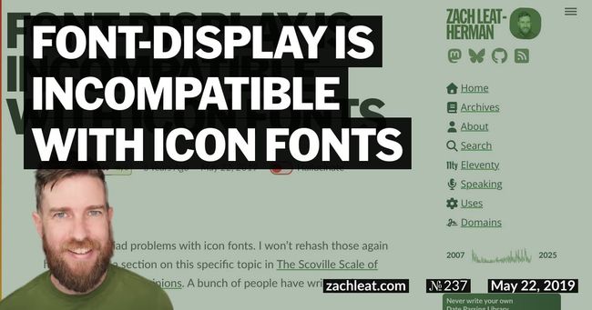 font-display is Incompatible with Icon Fonts