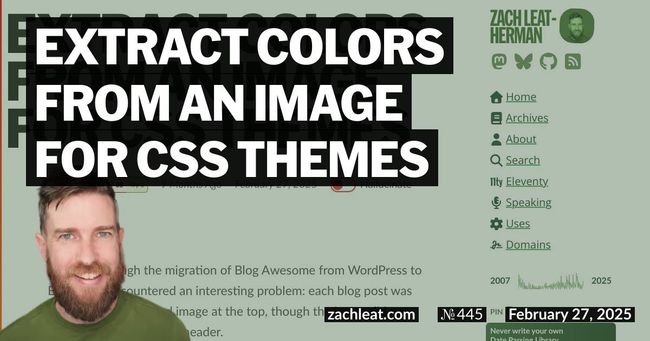 Extract Colors from an Image for CSS Themes