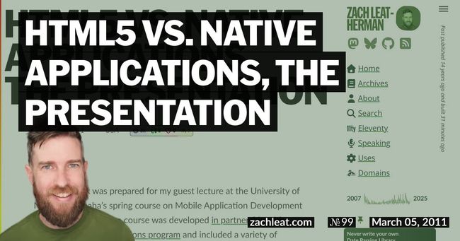 HTML5 vs. Native Applications, The Presentation