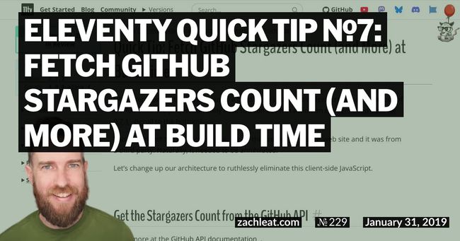 Eleventy Quick Tip №7: Fetch GitHub Stargazers Count (and More) at Build Time