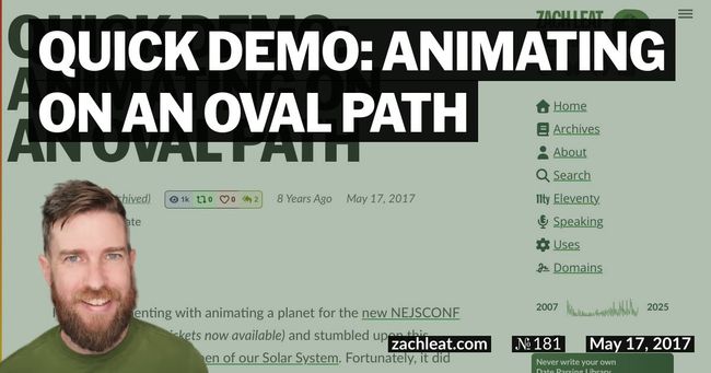 Quick Demo: Animating on an Oval Path
