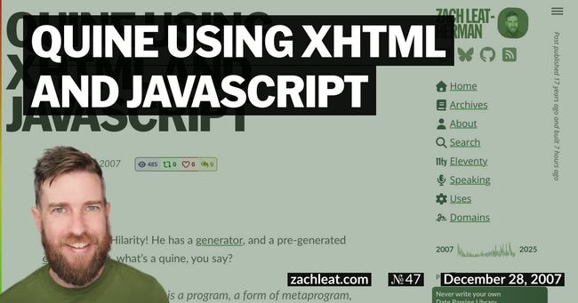 Quine using XHTML and JavaScript