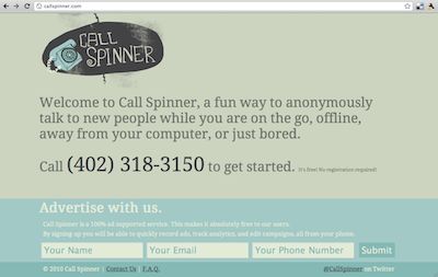callspinner A way to anonymously meet new friends using nothing but your phone.
