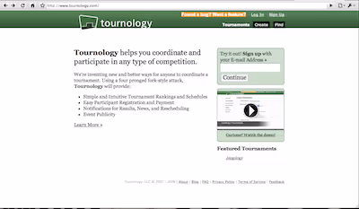 Tournology Screenshot of tournology.com
