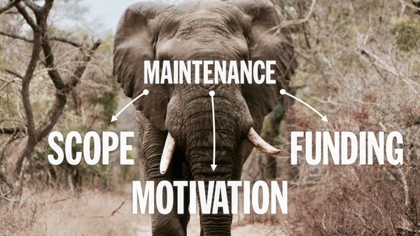 Maintenance encompasses Scope, Motivation, and Funding