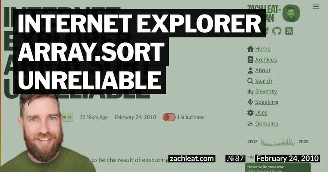 Internet Explorer Array.sort Unreliable