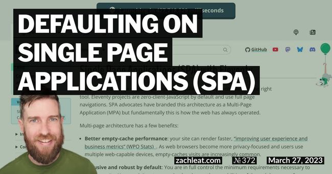 Defaulting on Single Page Applications (SPA)