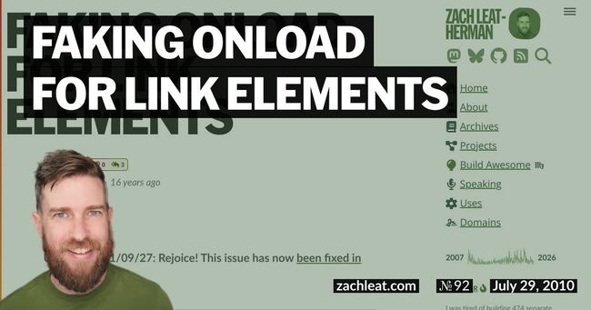 Faking Onload for Link Elements