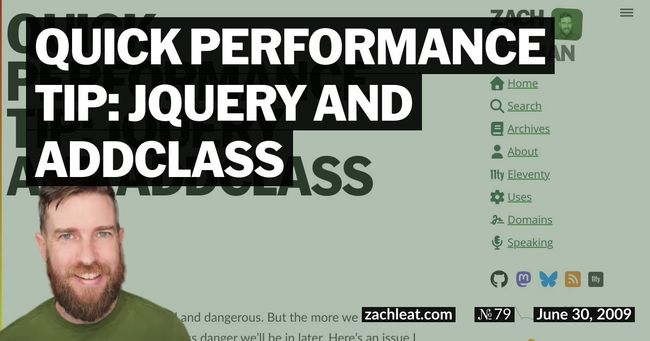 Quick Performance Tip: jQuery and addClass