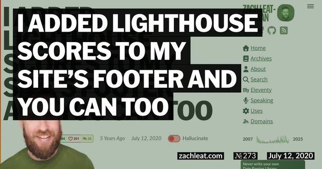 I added Lighthouse Scores to my Site’s Footer and You Can Too