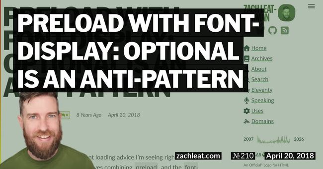 preload with font-display: optional is an Anti-pattern