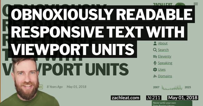 Obnoxiously Readable Responsive Text with Viewport Units