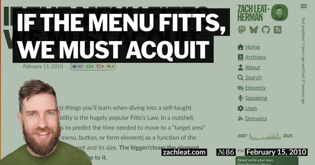 If the Menu Fitts, We Must Acquit