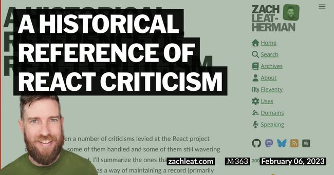 A Historical Reference of React Criticism