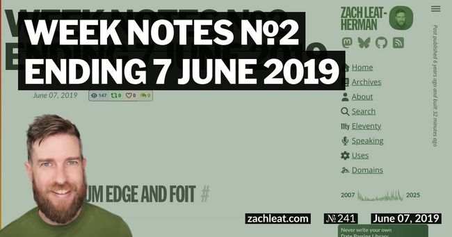 Week Notes №2 ending 7 June 2019
