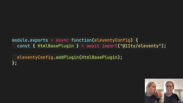 So pull that require into an async configuration callback and use `await import("@11ty/eleventy")` instead.