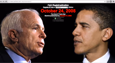 John McCain vs Barack Obama in Registrastination