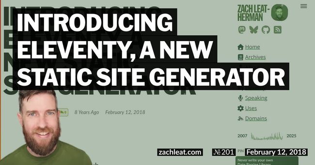 Introducing Eleventy, a new Static Site Generator