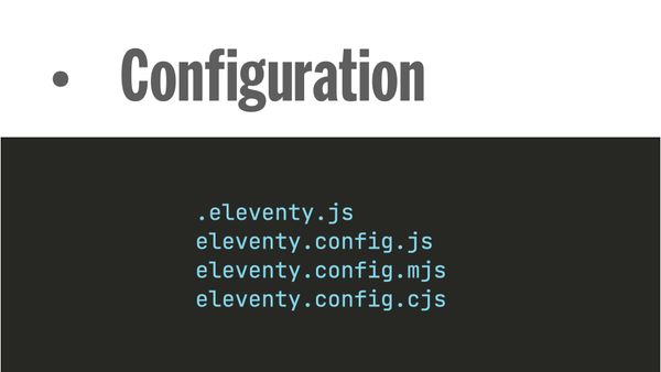 Configuration files can use ESM