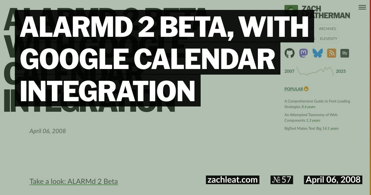 ALARMd 2 Beta, with Google Calendar Integration