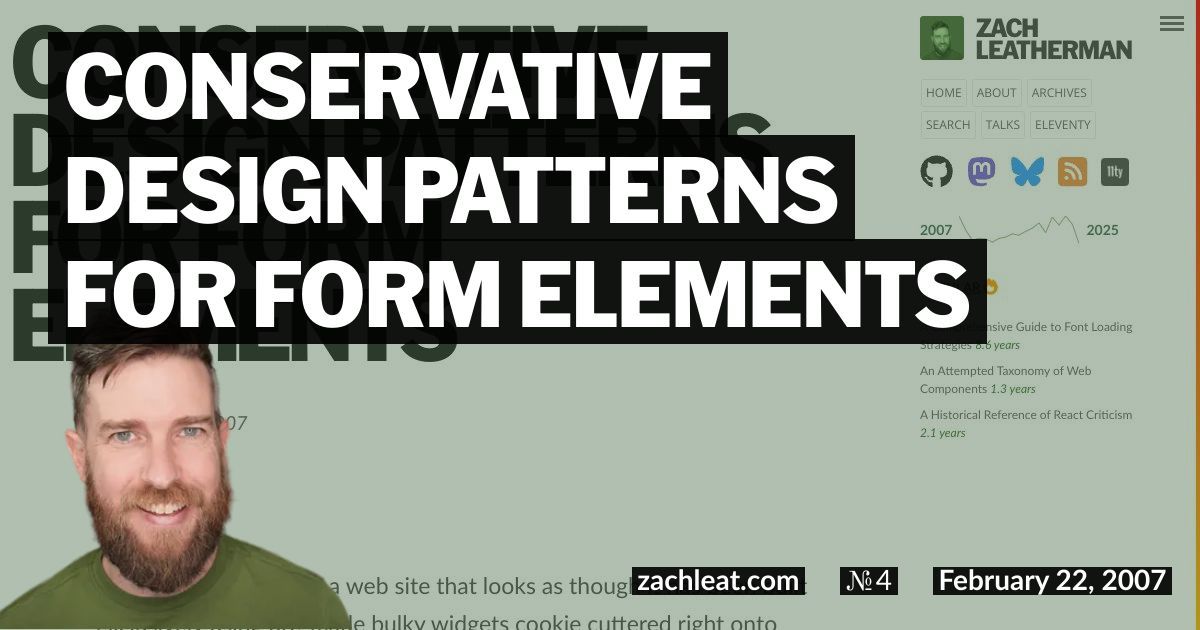 Conservative Design Patterns for Form Elements