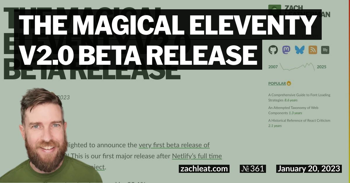 The Magical Eleventy v2.0 Beta Release