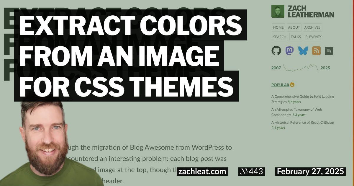 Extract Colors from an Image for CSS Themes