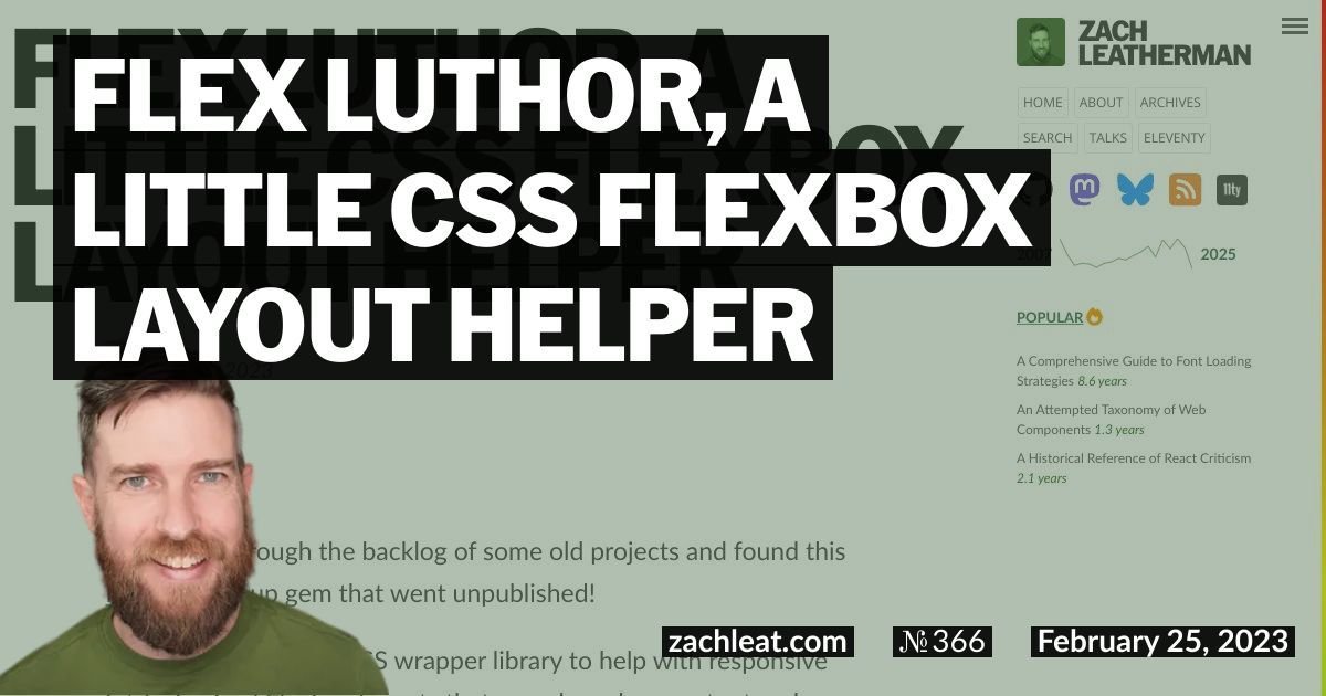 Flex Luthor, a Little CSS Flexbox Layout Helper