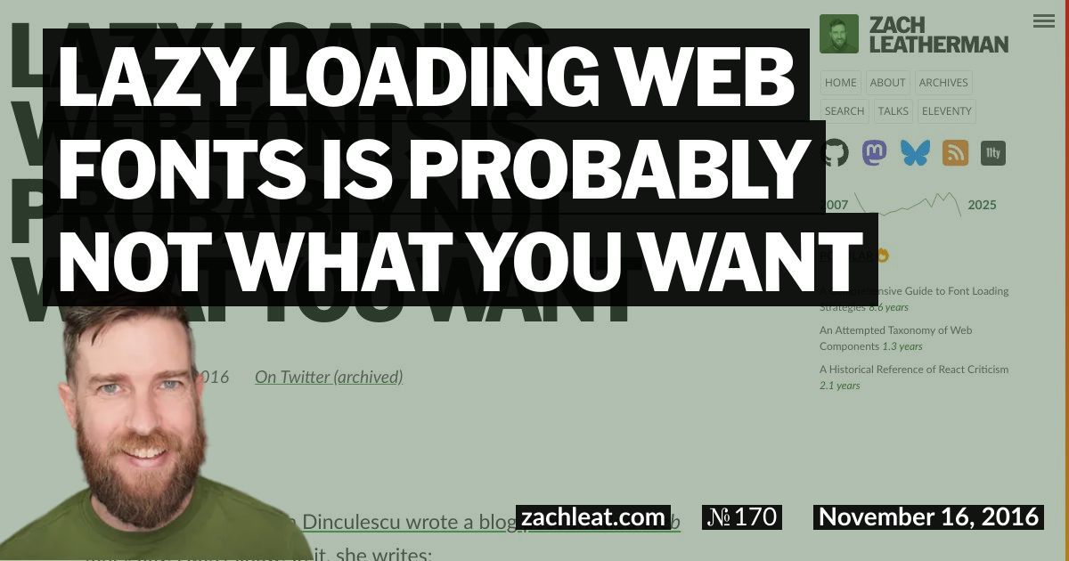 Lazy Loading Web Fonts Is Probably Not What You Want