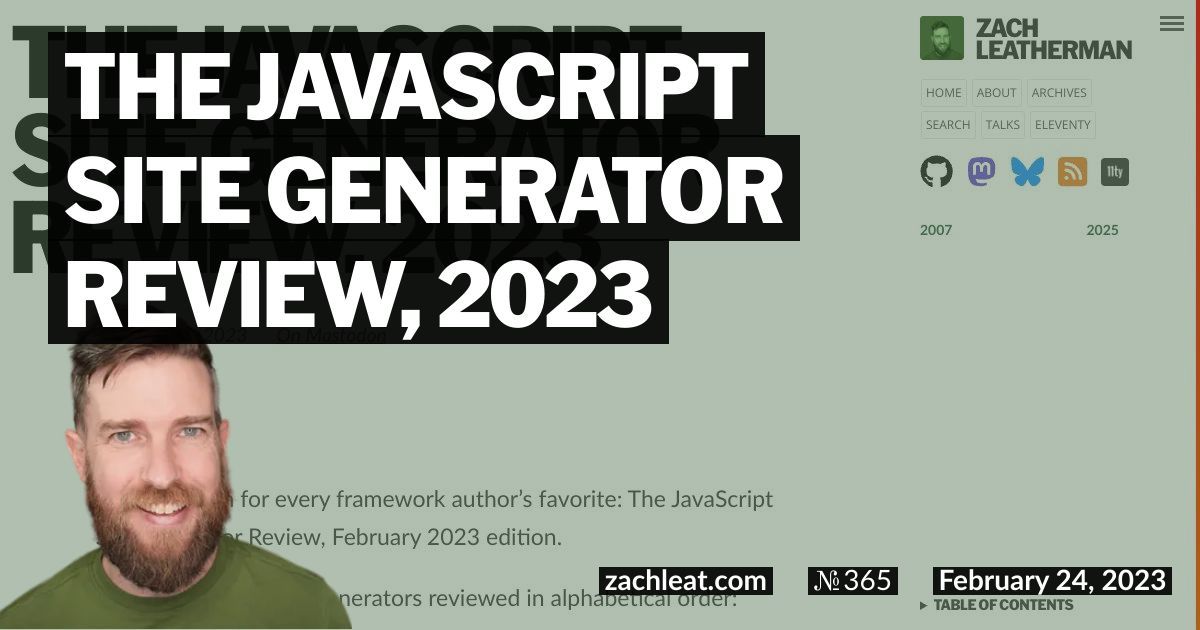 The JavaScript Site Generator Review, 2023