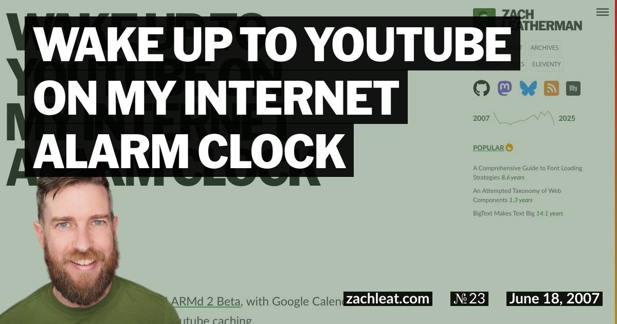 Wake up to YouTube on my Internet Alarm Clock